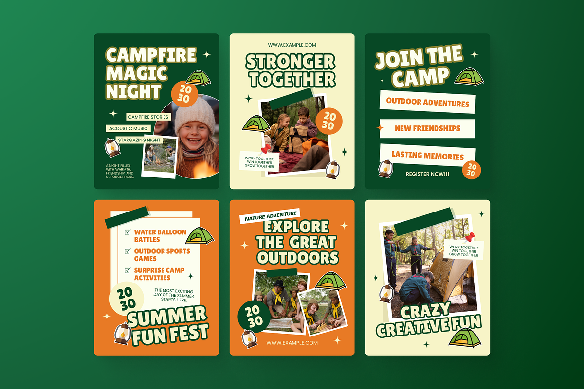 Fun Camp Vibes Instagram Post, a Social Media Template by Annora Studio (Photo 2 of 6)