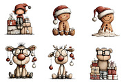 Funny Quirky Watercolor Christmas, an Illustration by CreationArt (Thumbnail 3 of 5)