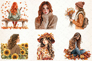 Watercolor Autumn Girl Clipart, a Graphic by Libby Wishes (Thumbnail 3 of 5)