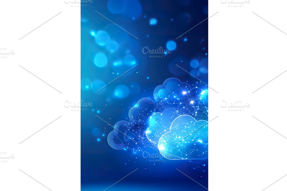 Futuristic digital cloud network on, a Technology Illustration by Lermont51