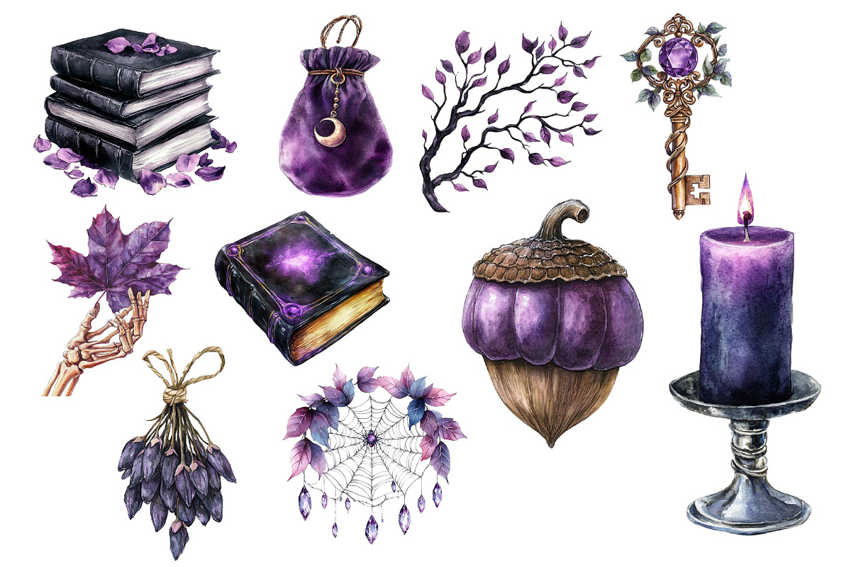 Black & Purple Gothic Autumn Clipart, an Illustration by Dream Creation (Photo 4 of 4)