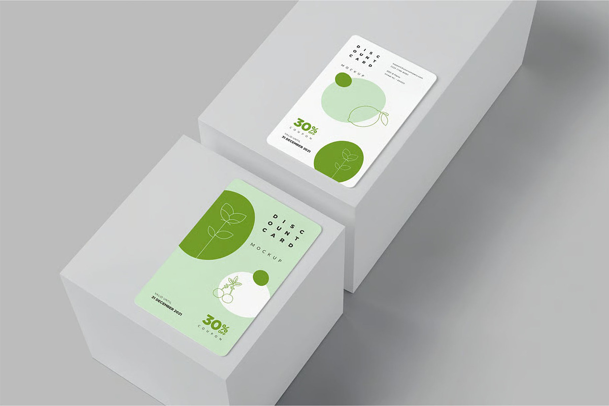 Portrait Discount Card Mockups, an Advertising Mockup by megostudi0 (Photo 6 of 9)