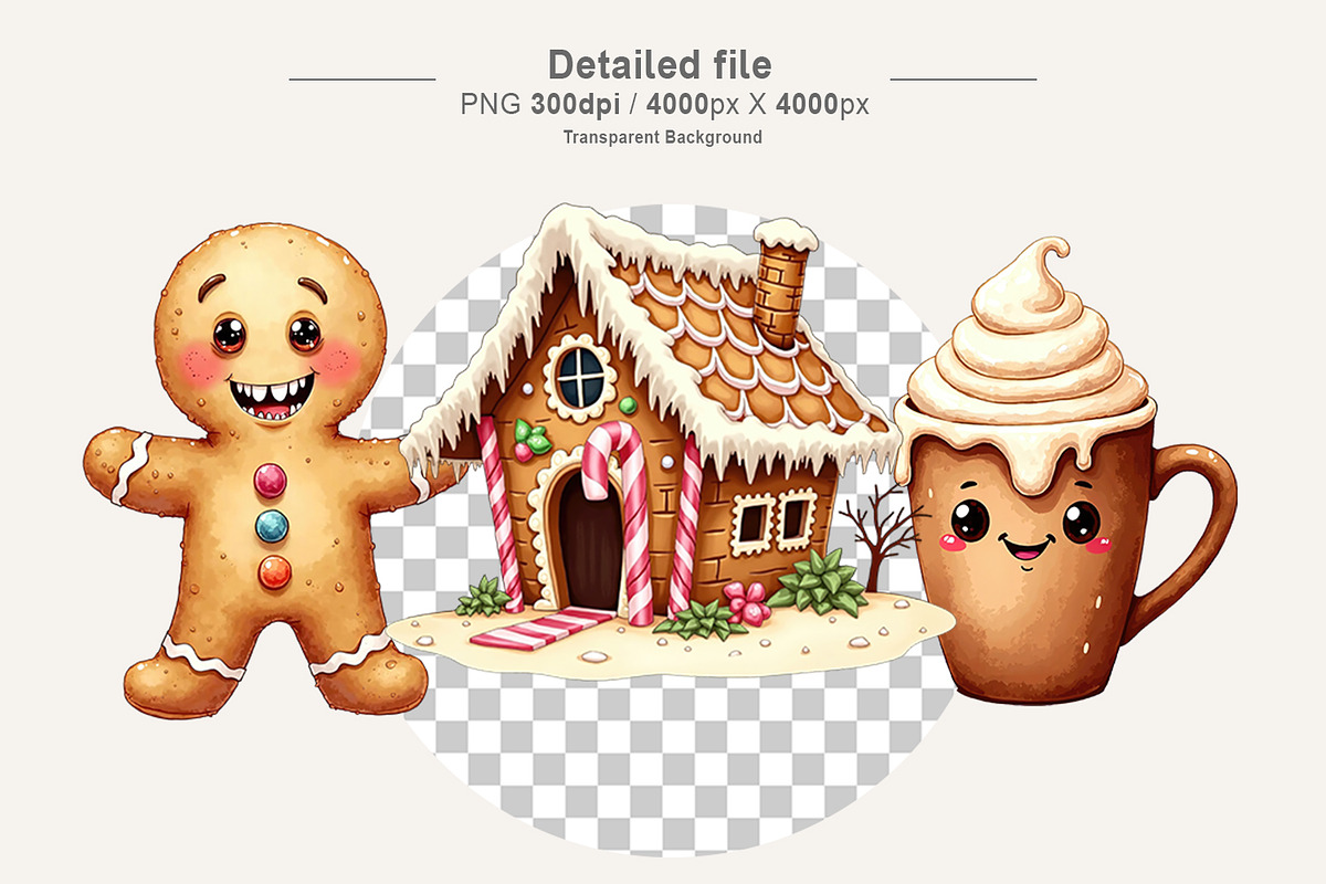 UglyCute Gingerbread Clipart Bundle, an Illustration by Artnoy (Photo 3 of 8)