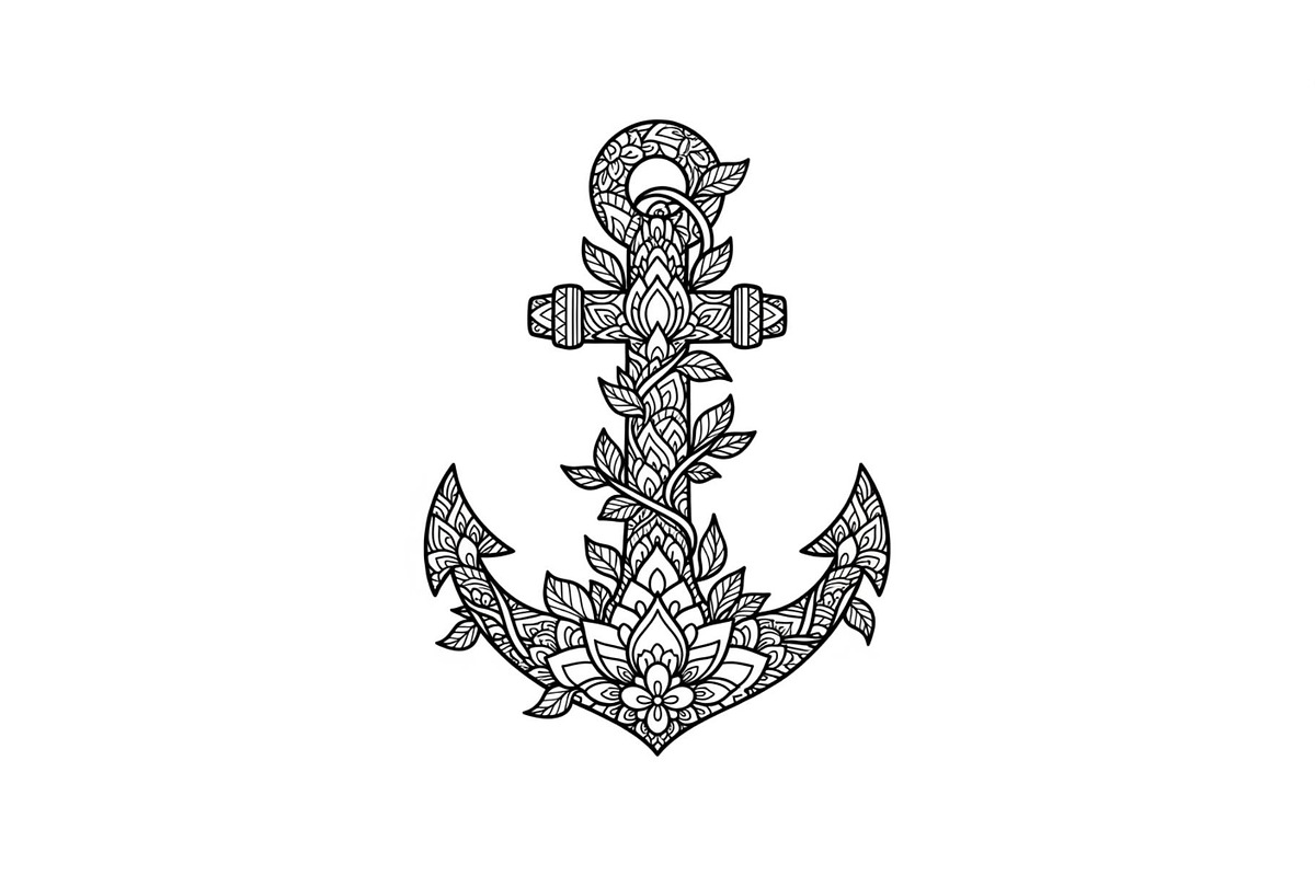 Ornamental Anchor Silhouette SVG, an Illustration by Designs_River (Photo 2 of 31)