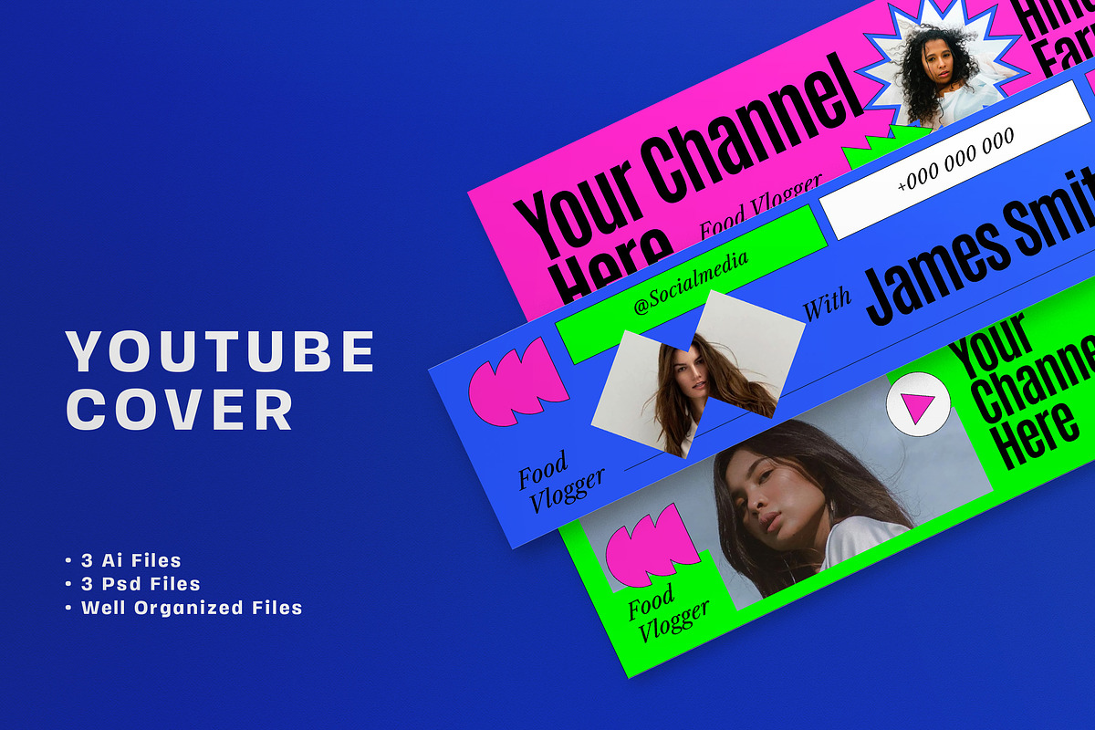 Pink Food Vlogger Youtube Cover, a Social Media Template by graphicook (Photo 1 of 3)