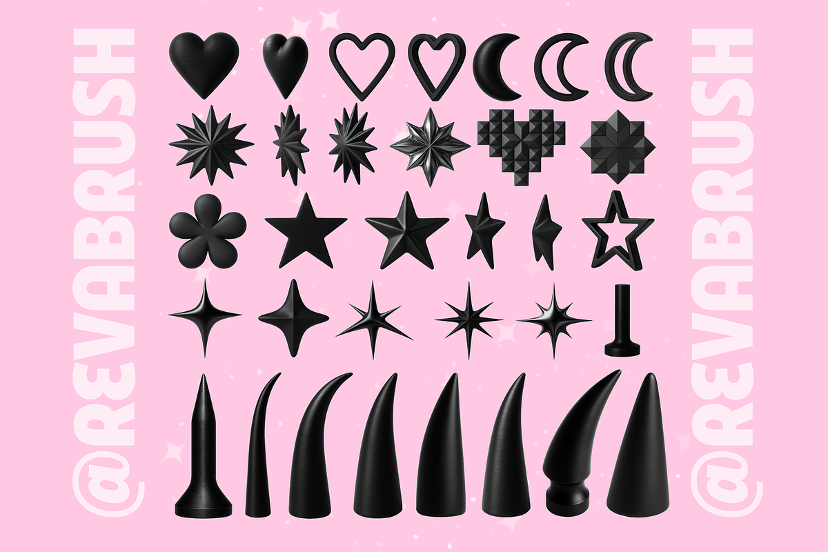 Procreate Spike Metal Stamp Brushes, a Brush Add-On by Revabrush (Photo 5 of 7)