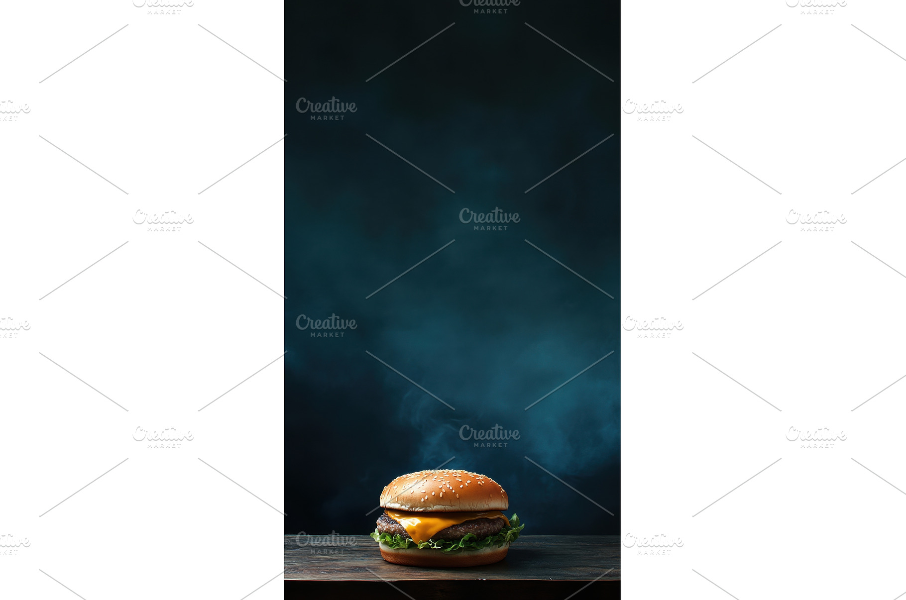 Cheesy burger on wooden table, a Food & Drink Photo by Beautiful things