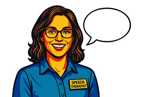 Smiling Female Speech Therapist, a Healthcare Illustration by AlexArt