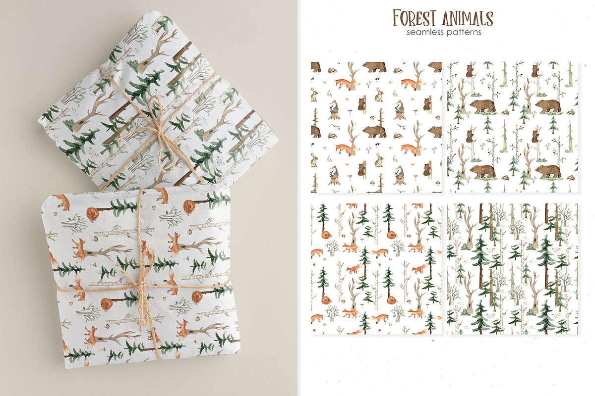 Forest animals watercolor, an Animal Illustration by Marina Ermakova (Photo 9 of 13)