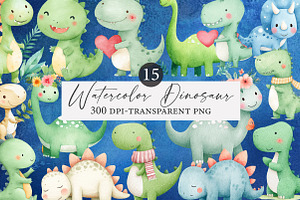Watercolor Dinosaur clipart, an Illustration by Designworld
