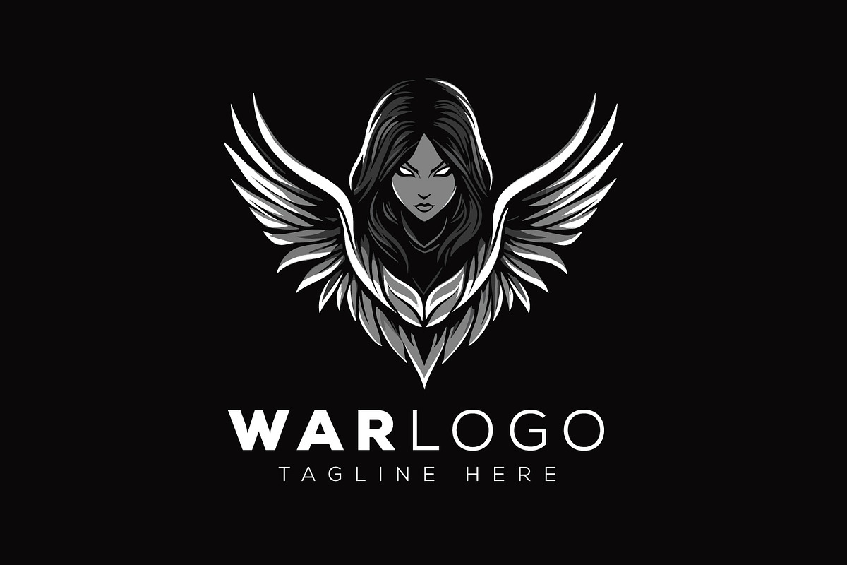 War Girl Logo, a Branding & Logo Template by Xoovion