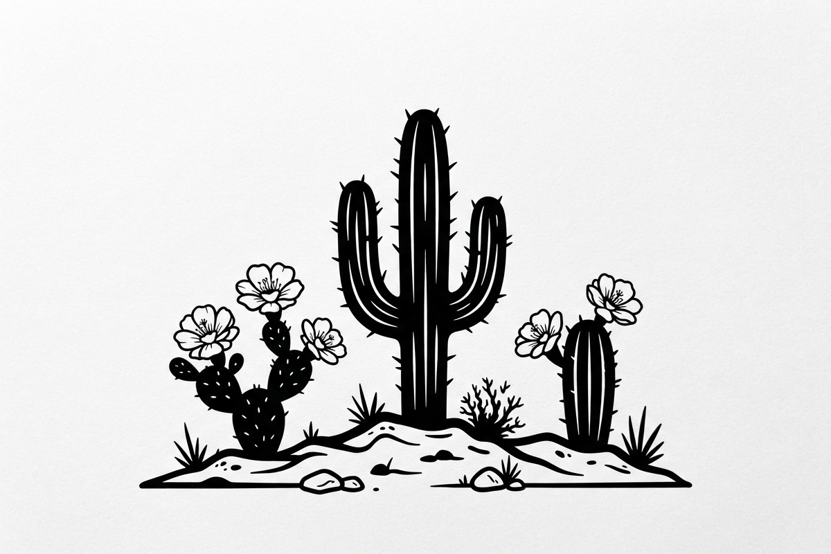 60 Desert Cactus Floral Silhouette, a Seasonal Illustration by Amazin_art (Photo 4 of 38)
