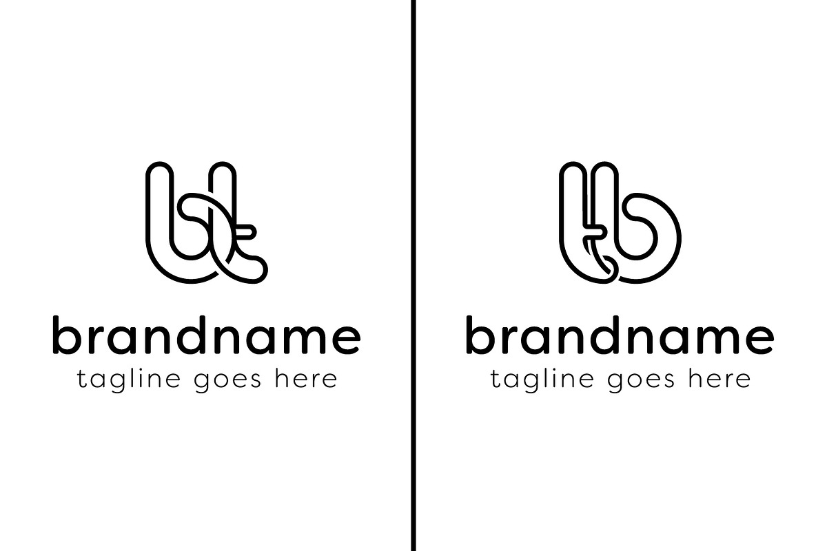 Letters BT and TB Monogram Line Logo, a Branding & Logo Template by Pray Art Design Studio