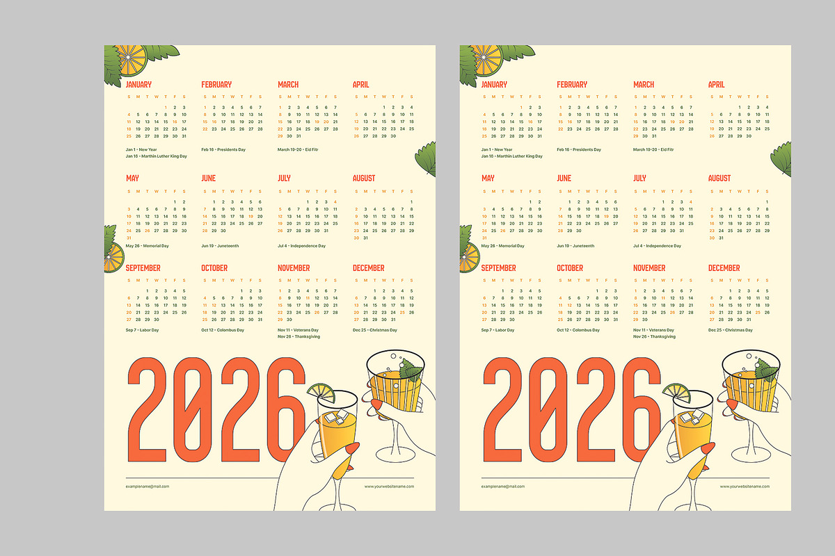 Creative 2026 Wall Calendar, a Stationery Template by Neermana (Photo 4 of 4)