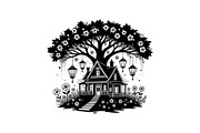 Tree House Silhouette SVG Bundle, an Illustration by jahid234 (Thumbnail 14 of 31)