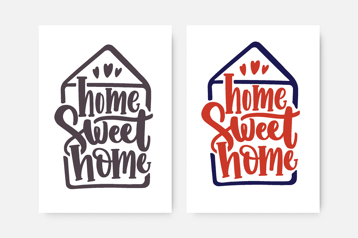 Home sweet home lettering, a Decorative Illustration by Good Studio (Photo 2 of 6)