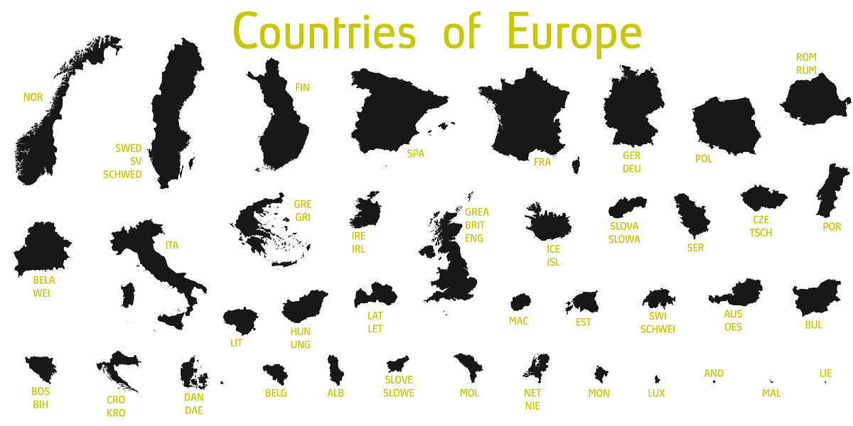 Countries Of Europe, a Symbol Font by ingoFonts (Photo 1 of 2)