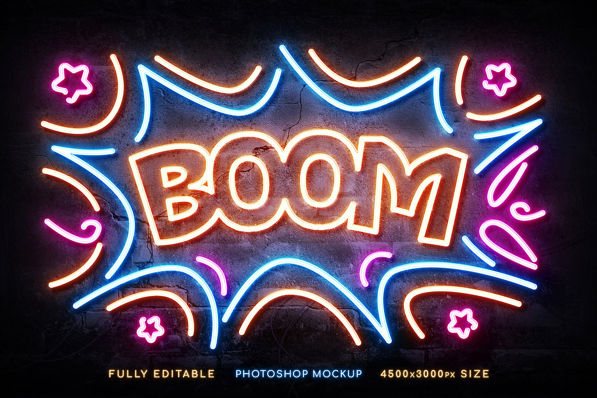 Custom Neon Sign Photoshop Mockup, a Mockup by Andrew Skoch Design (Photo 4 of 11)