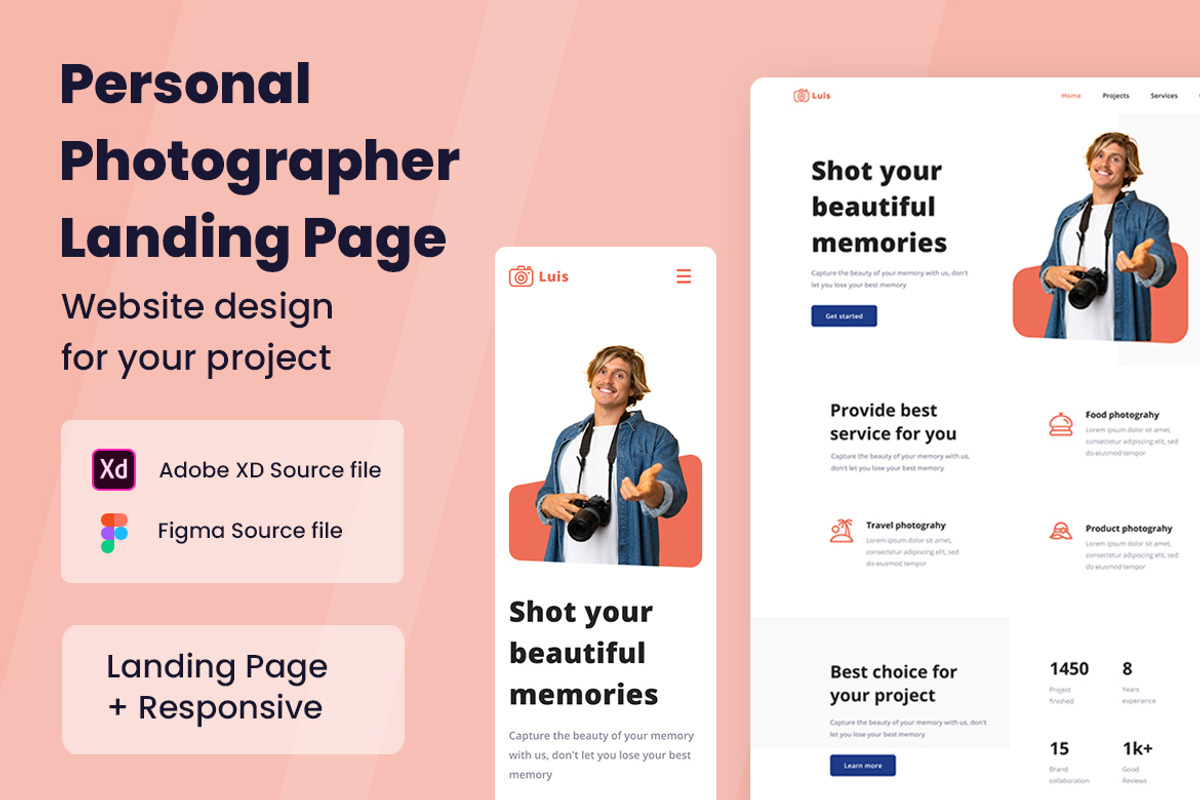 Photographer Web Design, a Wireframe Template by INSPR STD (Photo 1 of 6)