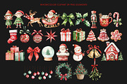 Classic Christmas watercolor clipart, a Graphic by AquarelleSpace (Thumbnail 3 of 4)