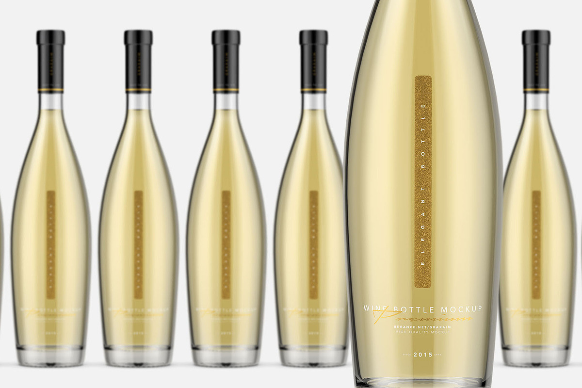 White Wine Bottle Mockup, a Packaging Mockup by Graxaim Mock-up (Photo 4 of 6)
