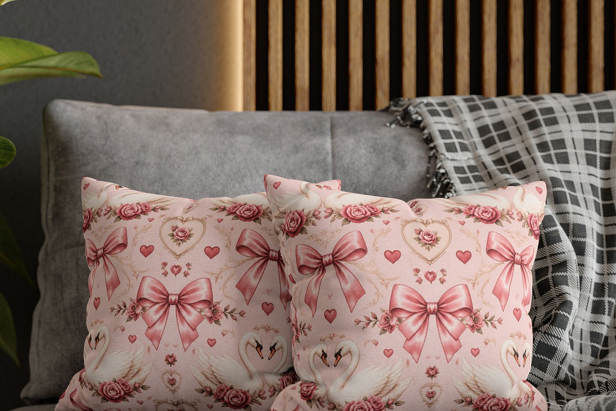 Swan & Bow Seamless Pattern, a Pattern Graphic by elfy creative (Photo 5 of 7)