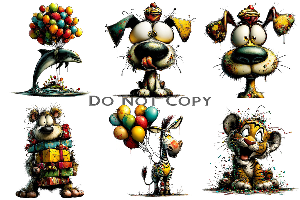 Whimsical Birthday Animal Clipart, an Illustration by Craft Nest (Photo 2 of 8)