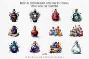 Witch Poison Bottles Scary Halloween, a Seasonal Illustration by Rabbit Heart (Thumbnail 3 of 10)
