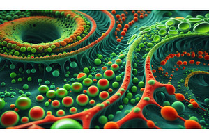 Abstract microscopic view of, an Illustration by tilialucida