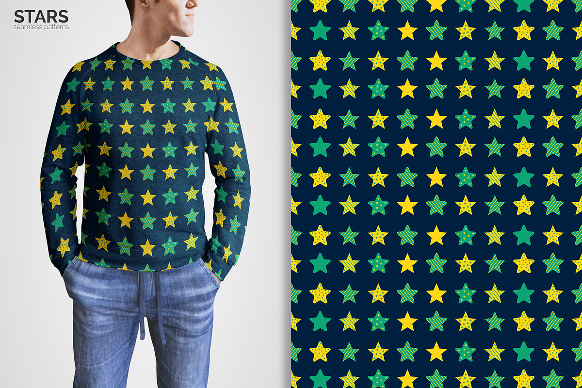 Stars Seamless Patterns, a Pattern Graphic by 3Y_Design (Photo 6 of 6)