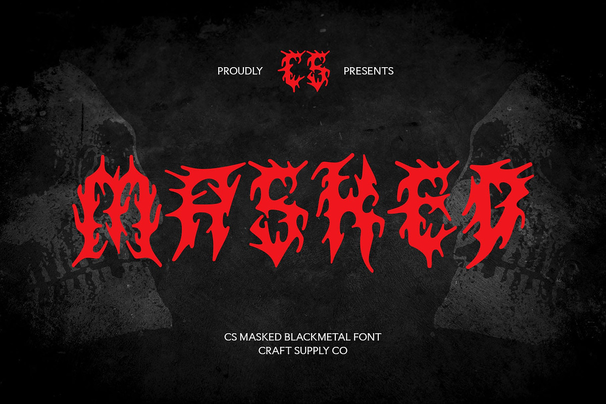 CS Masked – Black Metal Font, a Blackletter Font by Craft Supply Co. (Photo 1 of 8)