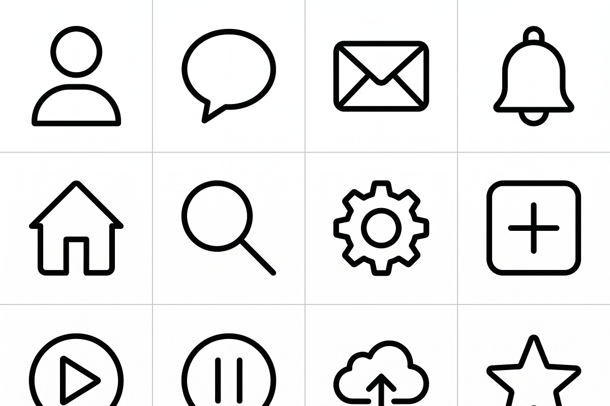 41 Vector Outline Social UI Icons, an Outline Icon by adenpinkstore (Photo 2 of 20)