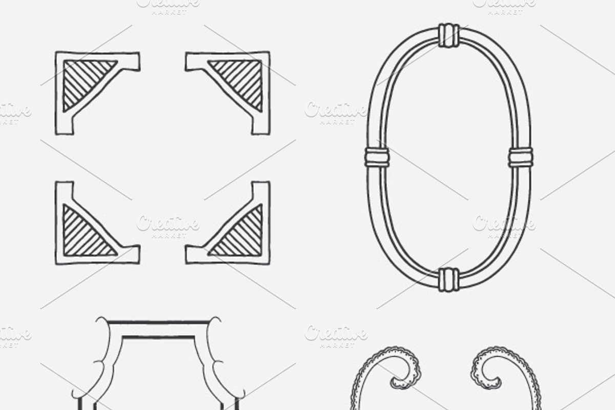 Hand Made Vector Frames Pack 1 preview 3