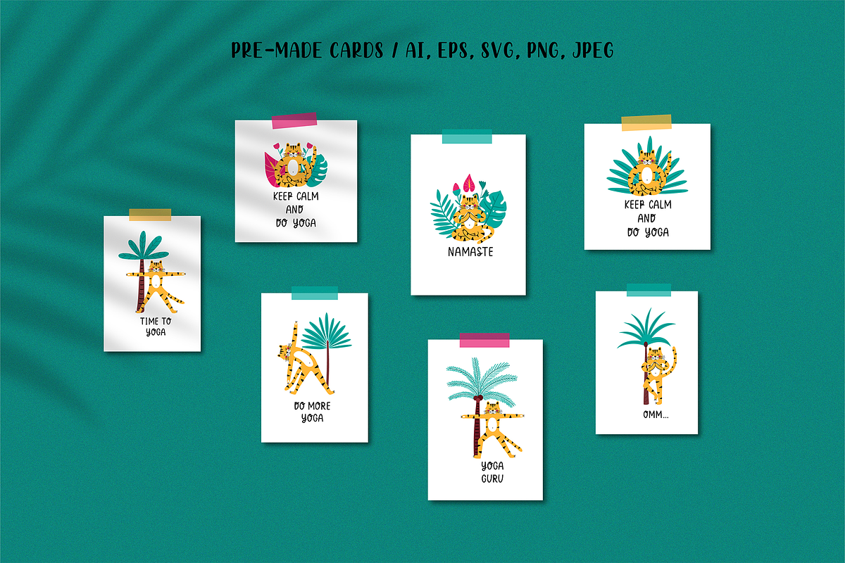 Tiger Yoga - Clipart and Patterns, an Animal Illustration by Nova Studio (Photo 8 of 17)