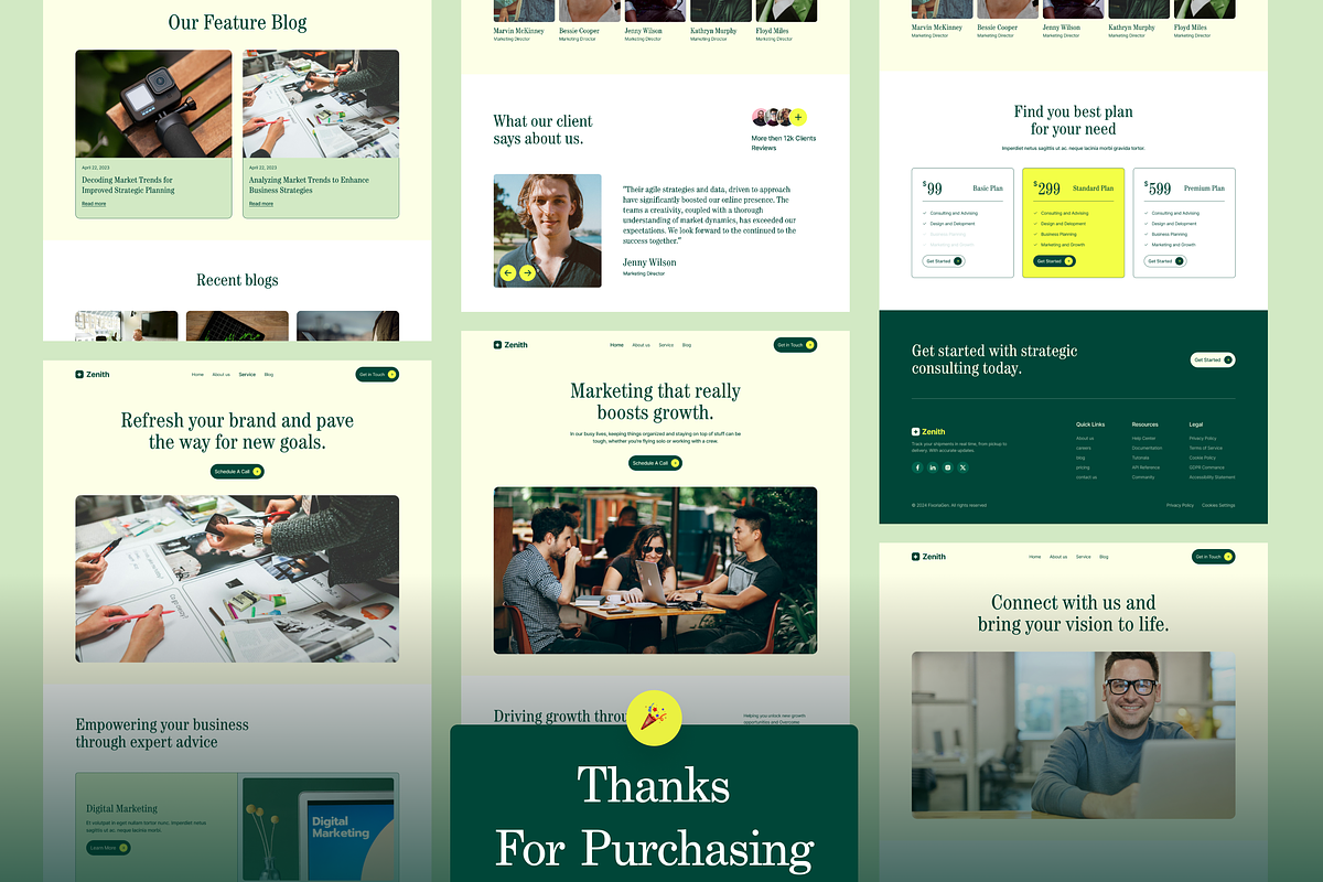 Zenith Marketing Agency Landing page, an UI Kit Template by Ahmed Rubel (Photo 9 of 9)