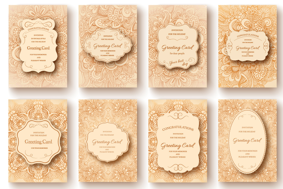 Invitation pages cards set - vector, an Invitation Template by LineTale (Photo 2 of 2)