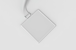 3d Square ID Holder Mockup