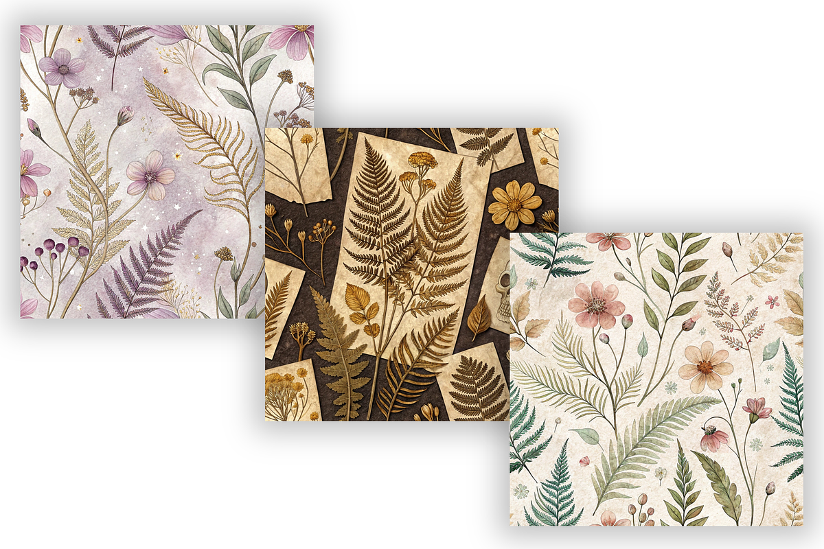 Dried Pressed Botanical Pattern, a Pattern Graphic by FloridPrintables (Photo 5 of 9)