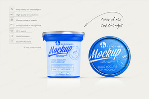 Yogurt Cup Mockup 400g