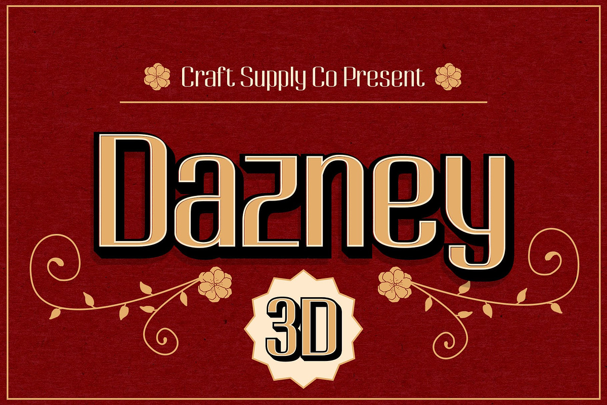 Dazney 3D, a Sans Serif Font by Craft Supply Co. (Photo 1 of 8)
