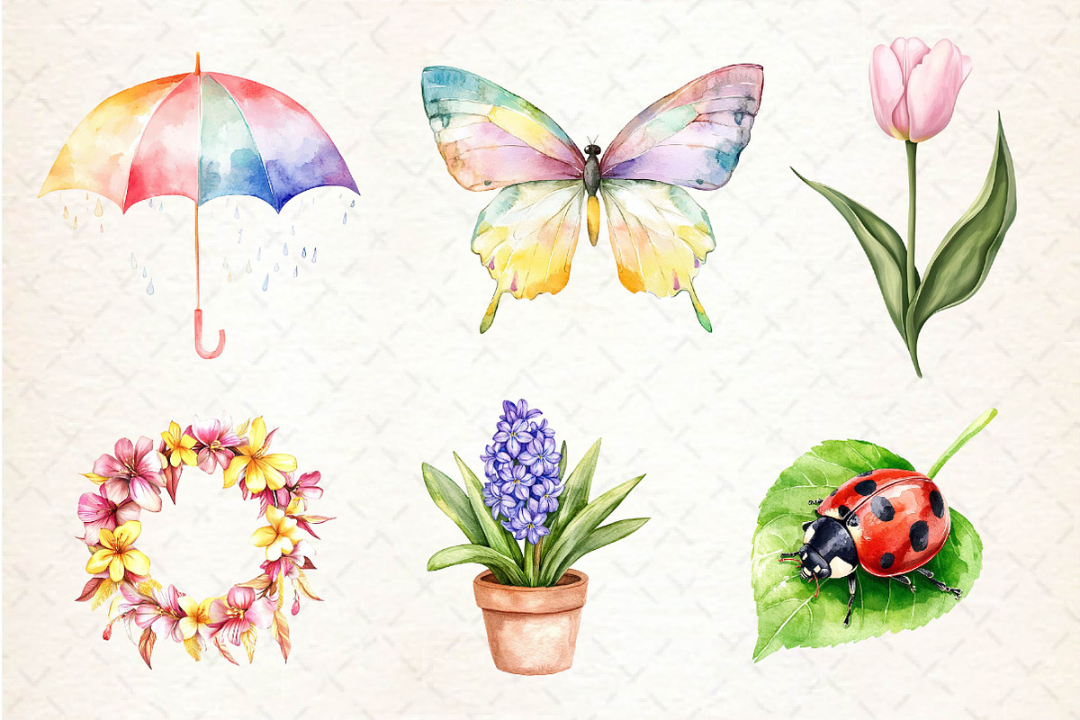 Spring Seasonal Elements Clipart, an Illustration by Dream Creation (Photo 4 of 6)