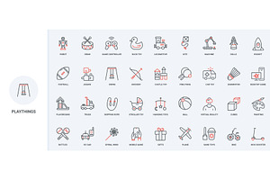 Game playground toys games icons, an Object Illustration by Lemberg Vector