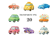 Car Clipart Set, a Decorative Illustration by Pati Charm Studio (Thumbnail 3 of 8)