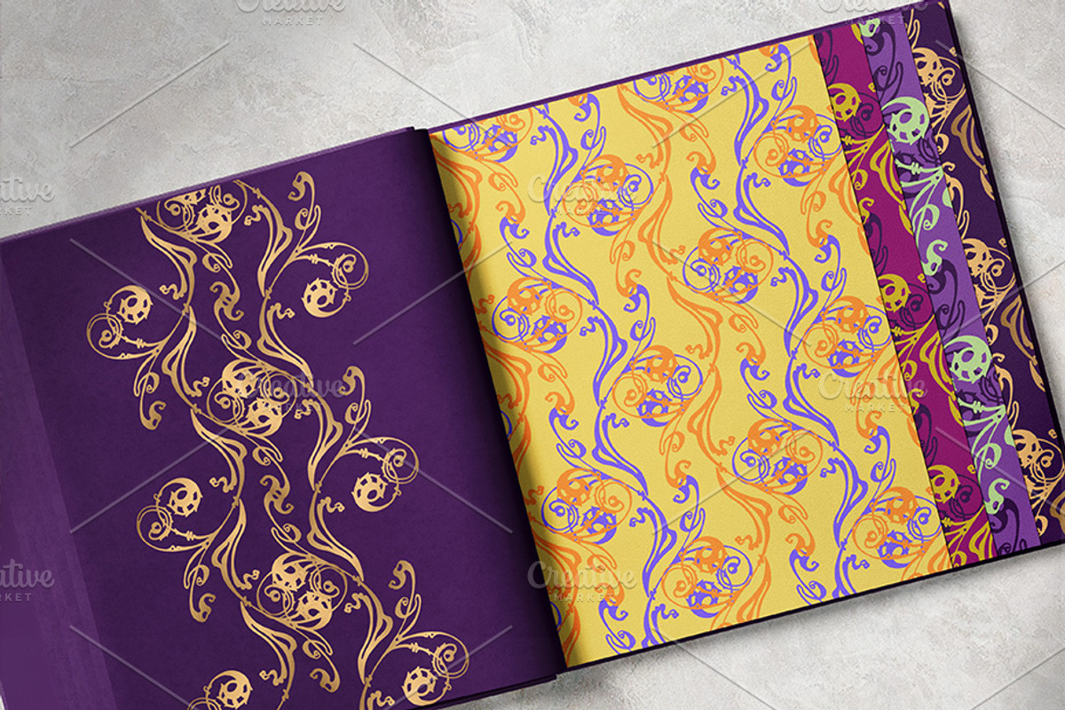 Magic Swirls – Vector Patterns, a Pattern Graphic by ilustrinna (Photo 2 of 9)