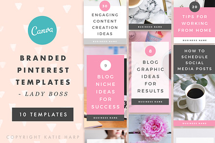 Pinterest Pin Templates for Canva