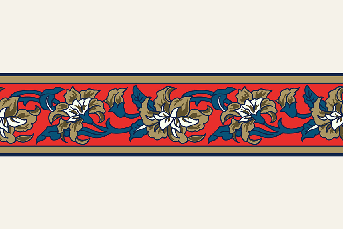 Blue Indian Block Print: Border Vol2, a Pattern Graphic by StabuLaRasa illustration (Photo 5 of 13)