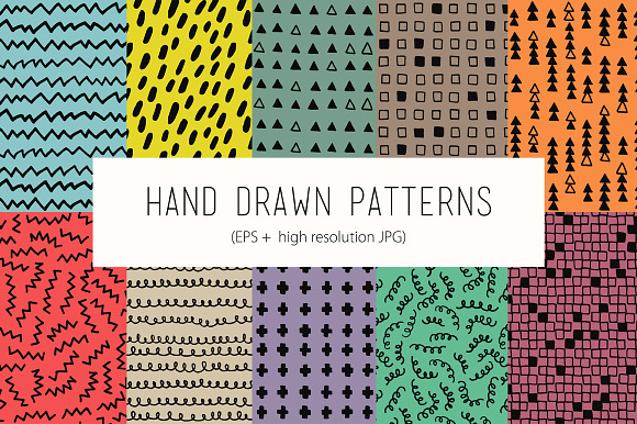 Color Hand Drawn Patterns