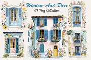 Mediterranean Window Door Clipart, an Object Illustration by DreamCafeArt (Thumbnail 1 of 7)