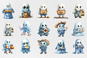 Halloween Blue Denim Ghost Clipart, a Seasonal Illustration by Rose Art (Thumbnail 2 of 4)