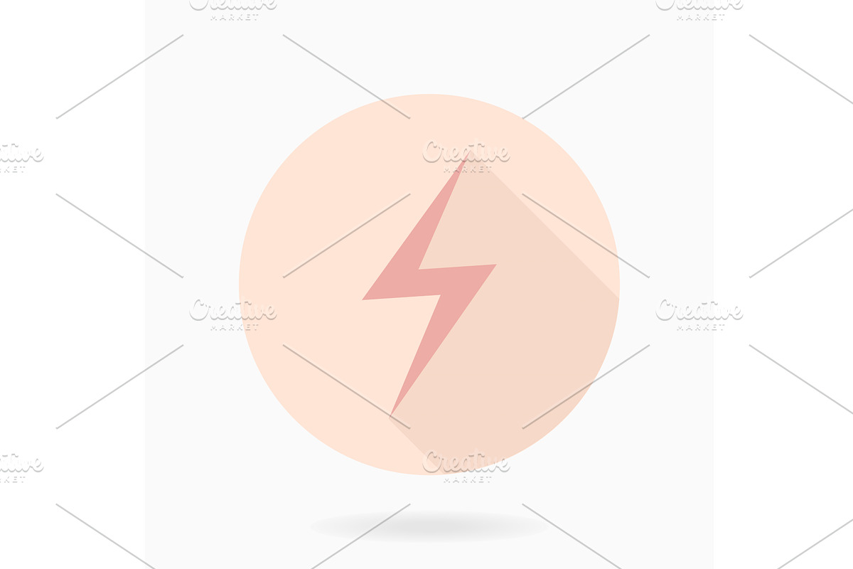 Modern Pink Icon With Lightning in, an Outline Icon by FineArtStudio (Photo 1 of 3)